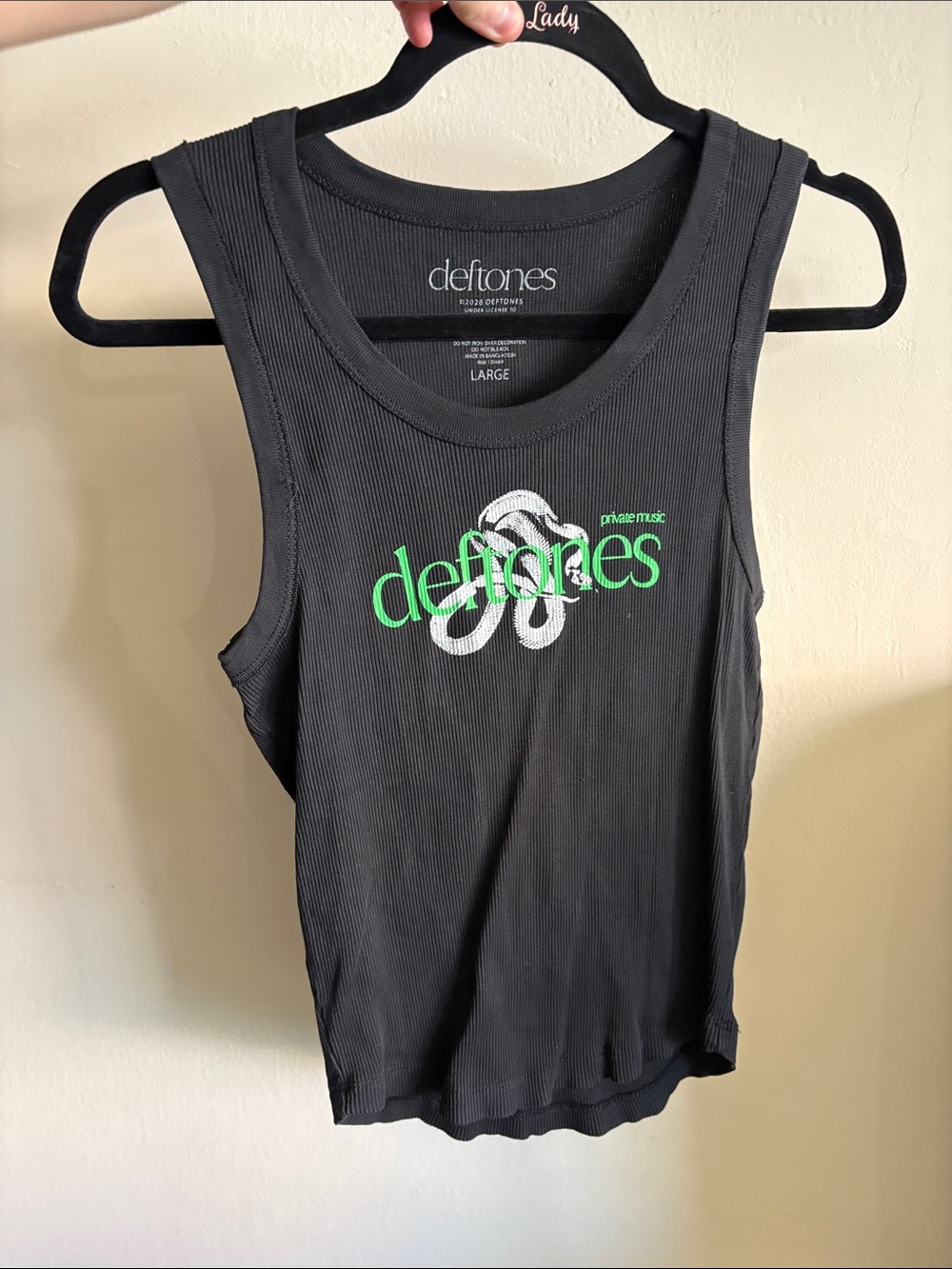 Hot Topic Deftones Black Snake Print Tank Top